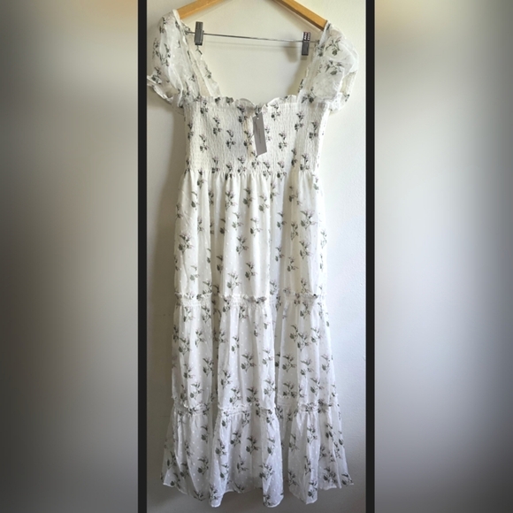 NWT! O.P.T. , Cypress Midi Dress, White/Green/Lilac, Size Large, MSRP $148 - Picture 8 of 13